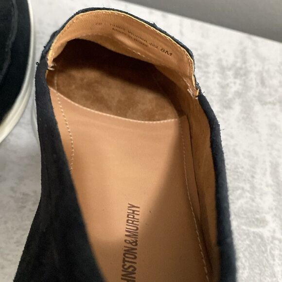 Johnston & Murphy Black Suede Fringe Tassel Loafers Size 8 Made in Brazil - Picture 12 of 13